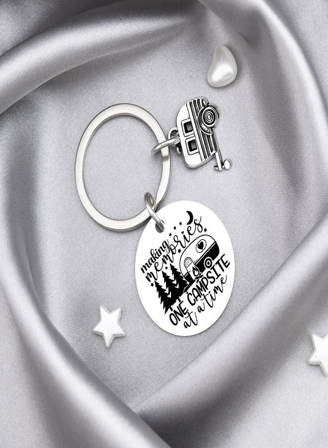 MOEXUKO Happy Camper Keychain Camper Decor Camping Gifts for Women Men Camping Accessories for RV Campers Camp Lovers Friends Birthday Christmas Gifts Campers Accessories Keyring - Image 3